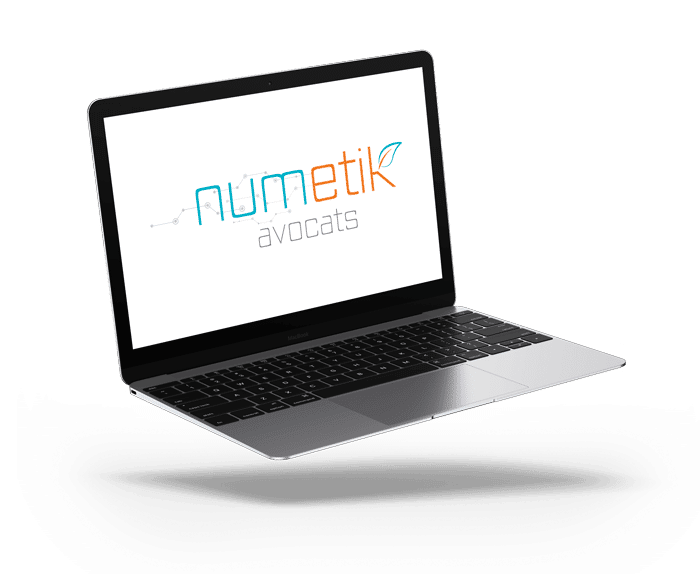 Ordinateur affichant le logo de Numetik Avocats