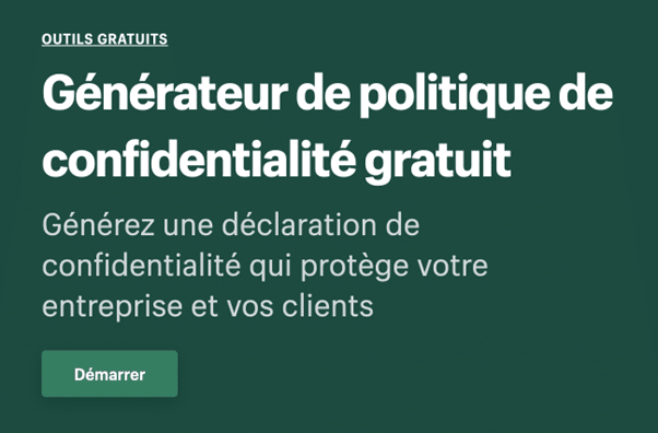 Générateur de politique de confidentialité gratuit Shopify